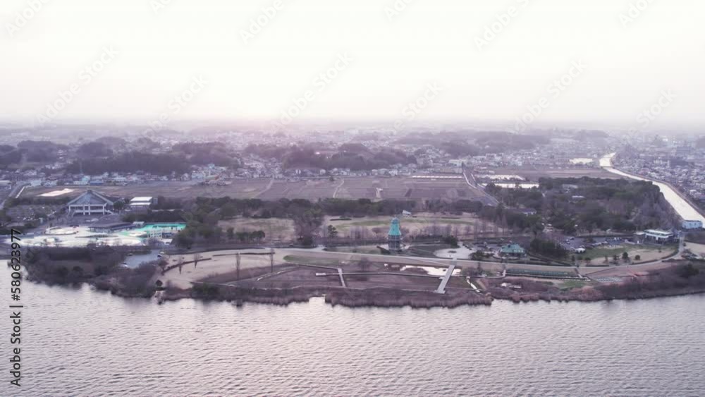 The city of Tsuchiura as seen from the lake Kasumigaura in the Ibaraki prefecture of Japan The city of Tsuchiura as seen from the lake Kasumigaura in the Ibaraki prefecture of Japan