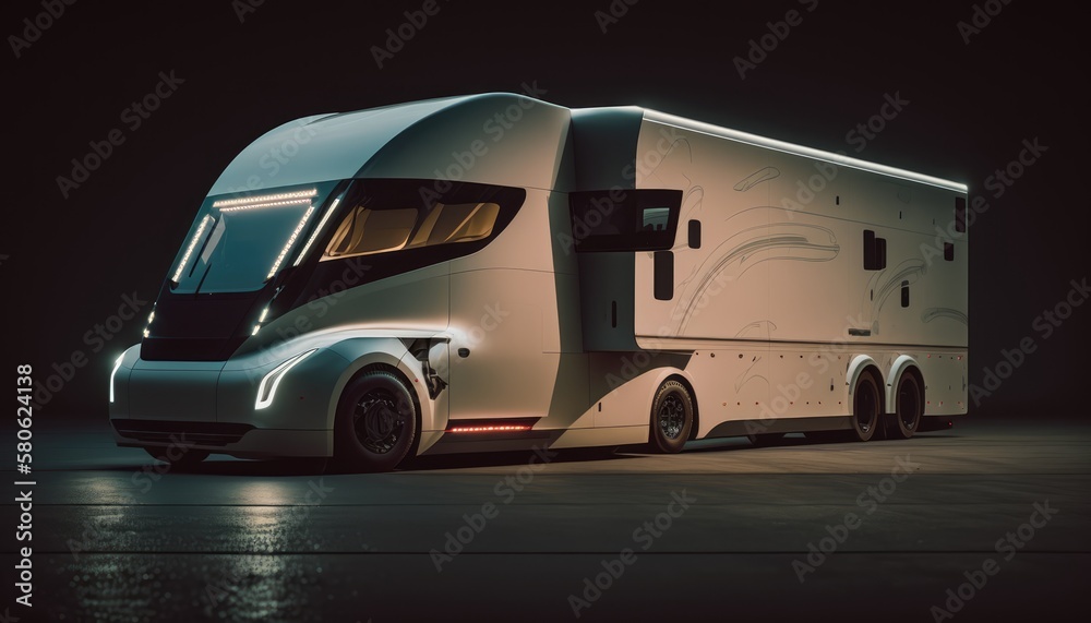 Futuristic Autonomous Tesla Semi RV with All Glass Windows for Epic ...