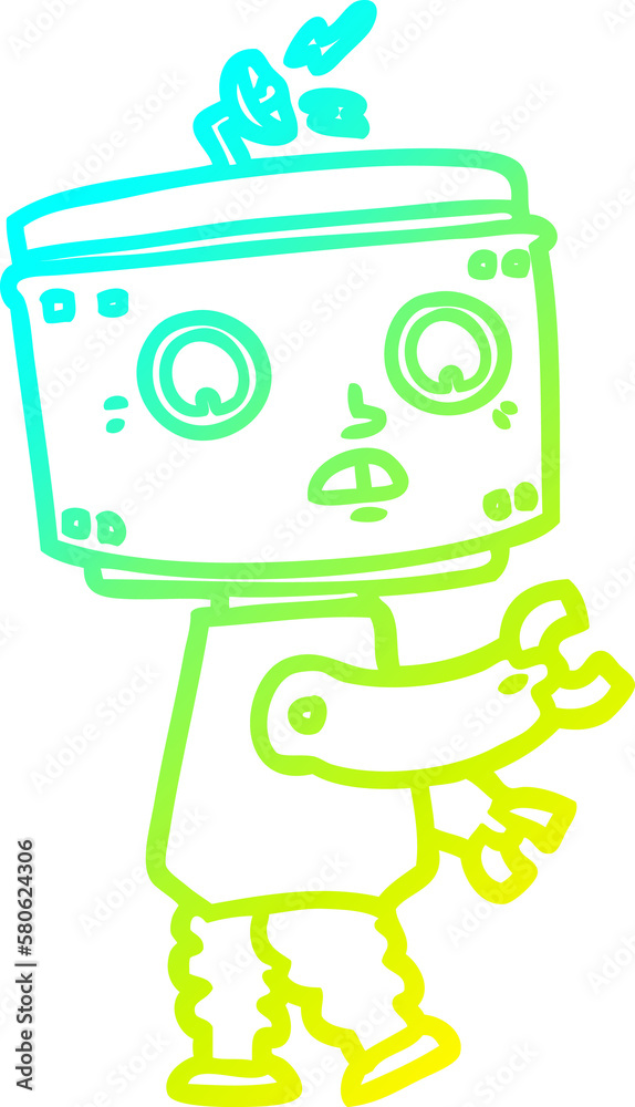 cold gradient line drawing cartoon robot cold gradient line drawing cartoon robot