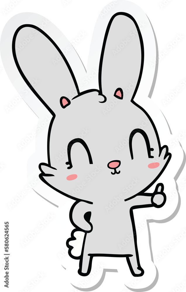 sticker of a cute cartoon rabbit sticker of a cute cartoon rabbit