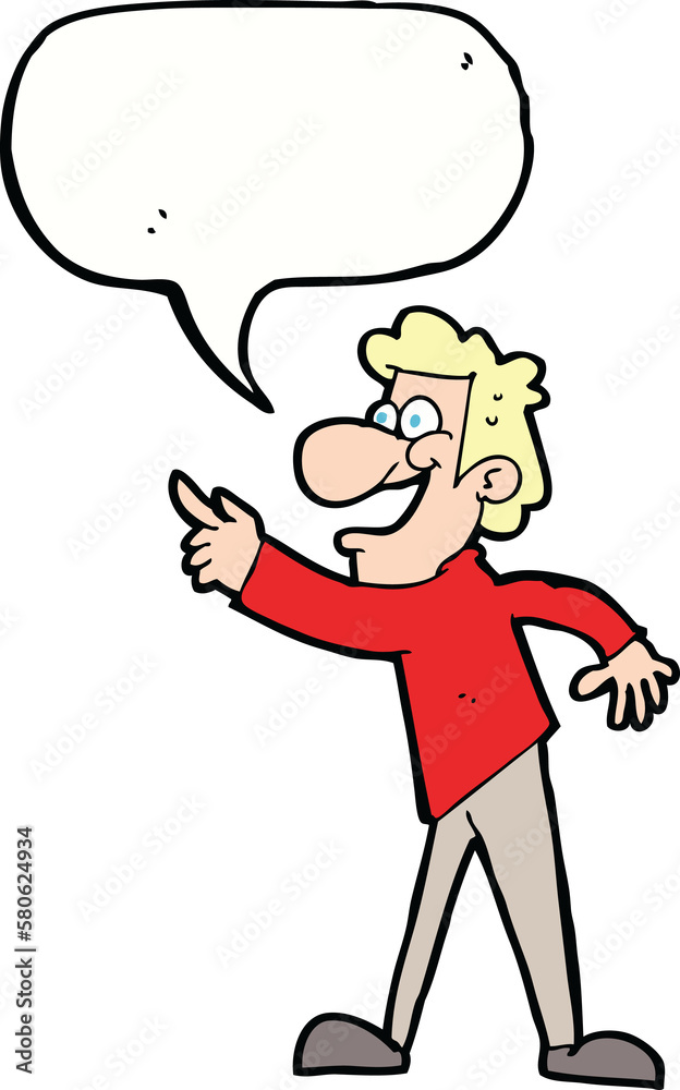 cartoon man pointing and laughing with speech bubble