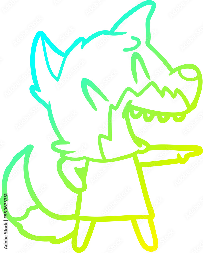 cold gradient line drawing laughing fox cartoon cold gradient line drawing laughing fox cartoon
