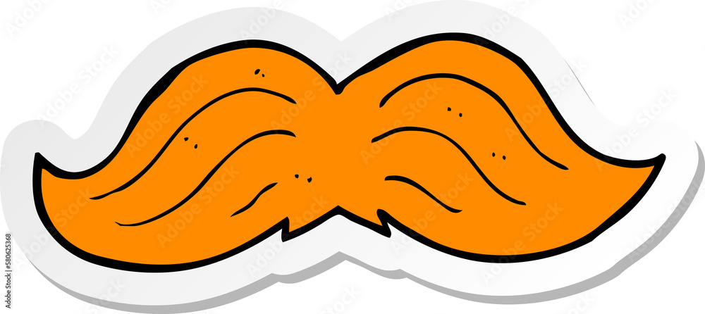 sticker of a cartoon ginger mustache sticker of a cartoon ginger mustache