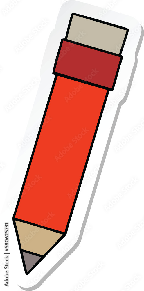 sticker of a quirky hand drawn cartoon pencil sticker of a quirky hand drawn cartoon pencil