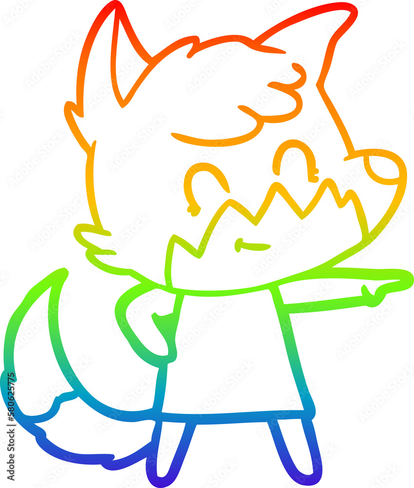 rainbow gradient line drawing cartoon friendly fox rainbow gradient line drawing cartoon friendly fox