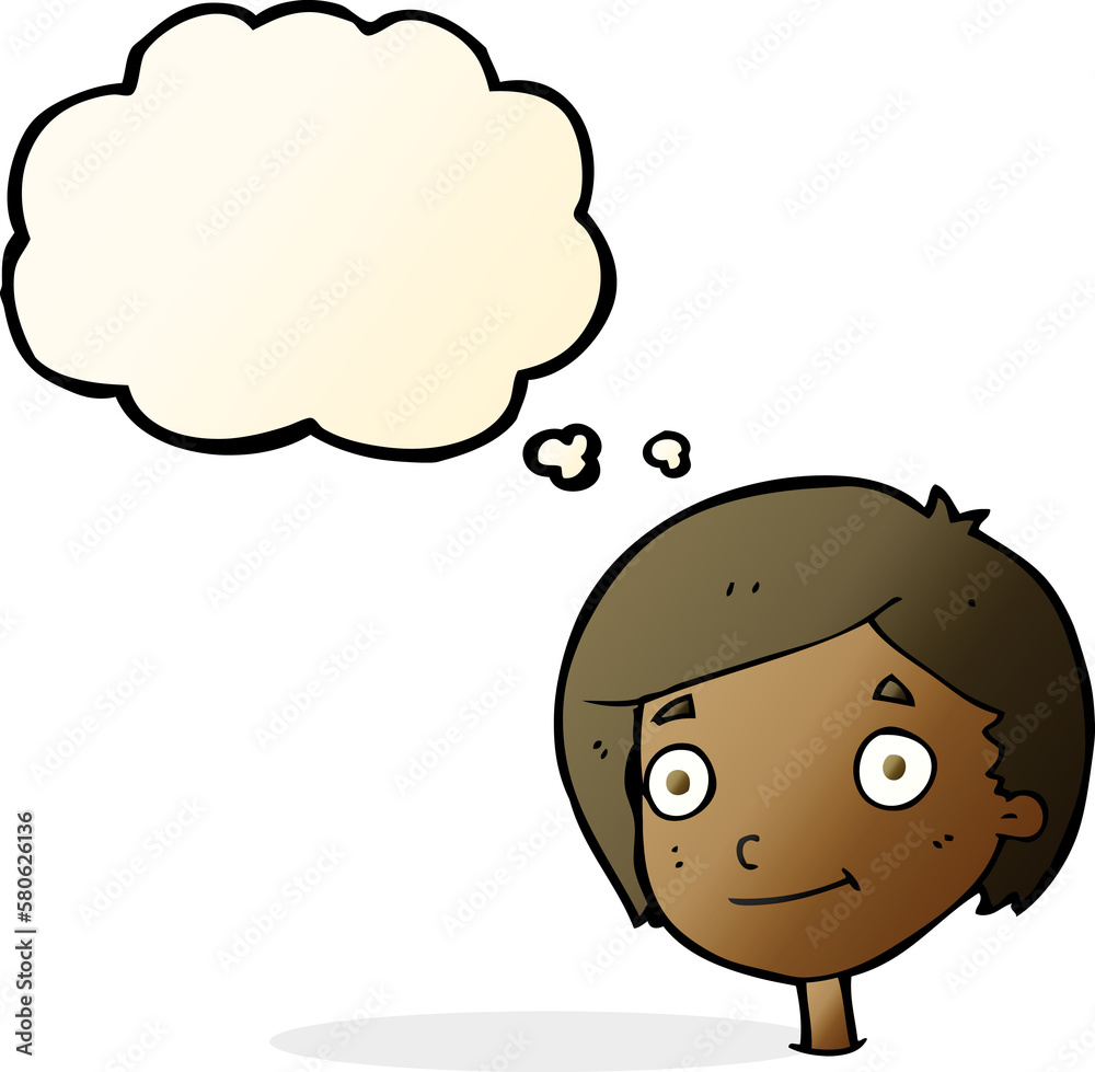 cartoon happy boy with thought bubble cartoon happy boy with thought bubble