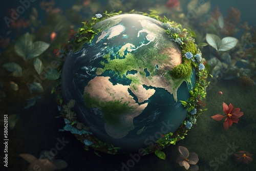 Earth Day Background. Generative AI