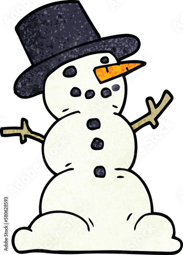 cartoon doodle traditional snowman photo