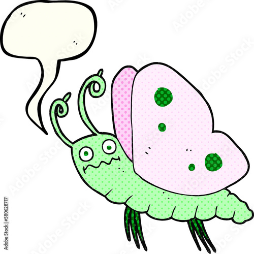 comic book speech bubble cartoon funny butterfly