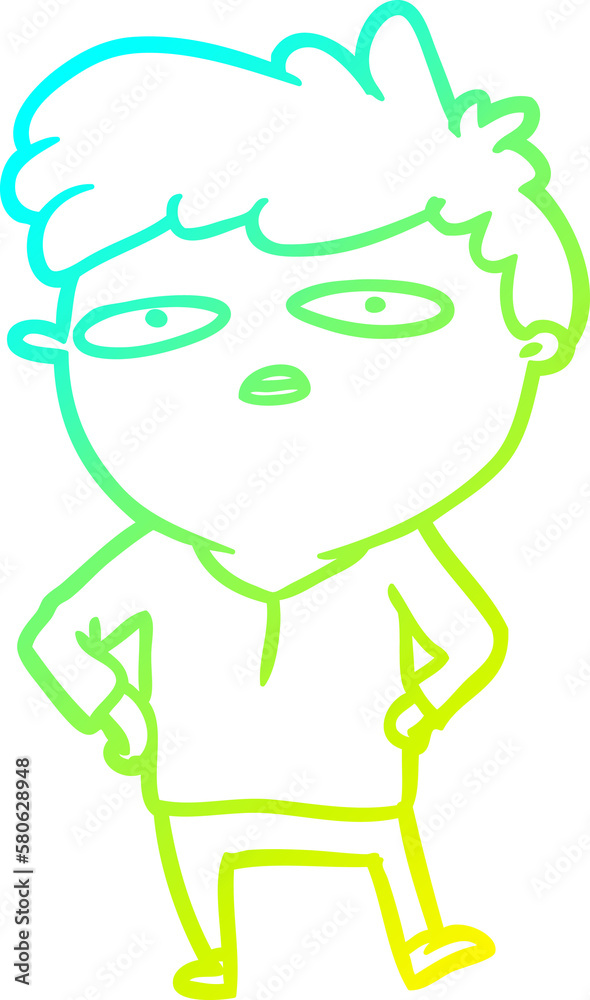 cold gradient line drawing impatient man cold gradient line drawing impatient man