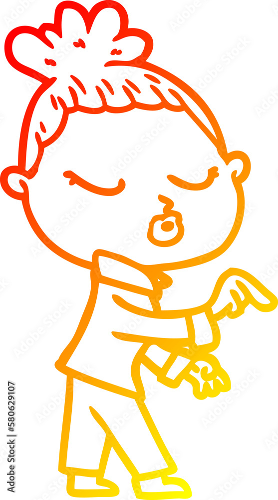 warm gradient line drawing cartoon calm woman warm gradient line drawing cartoon calm woman