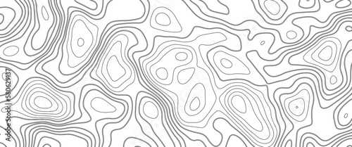 Background of the topographic map. Elevation contouring outline cartography texture. Geographic abstract grid. Futuristic wireframe landscape background. black and white seamless pattern. 