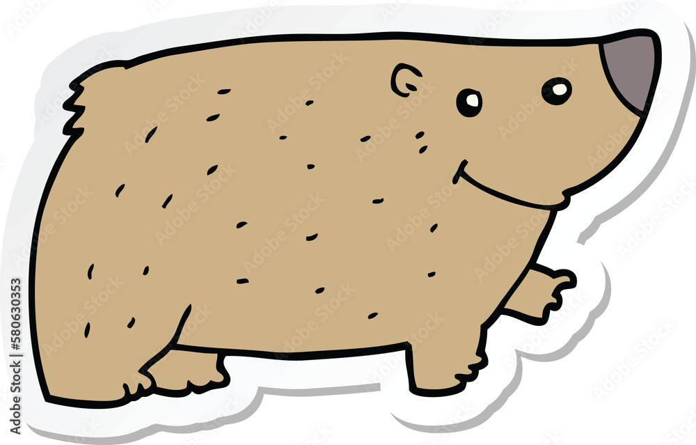 sticker of a cartoon bear sticker of a cartoon bear