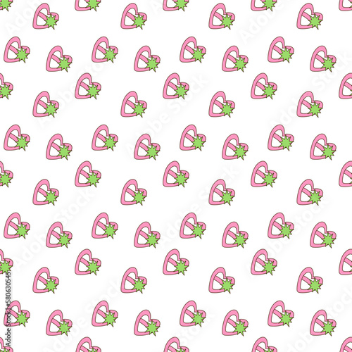 Сute seamless pattern with barrette2. Color doodle  vector illustration.