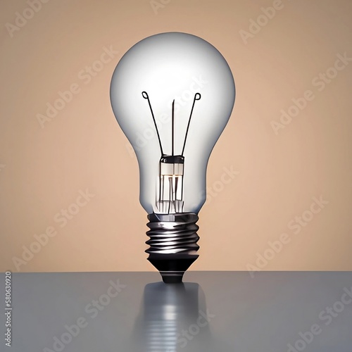 Lightbulb standing on desk