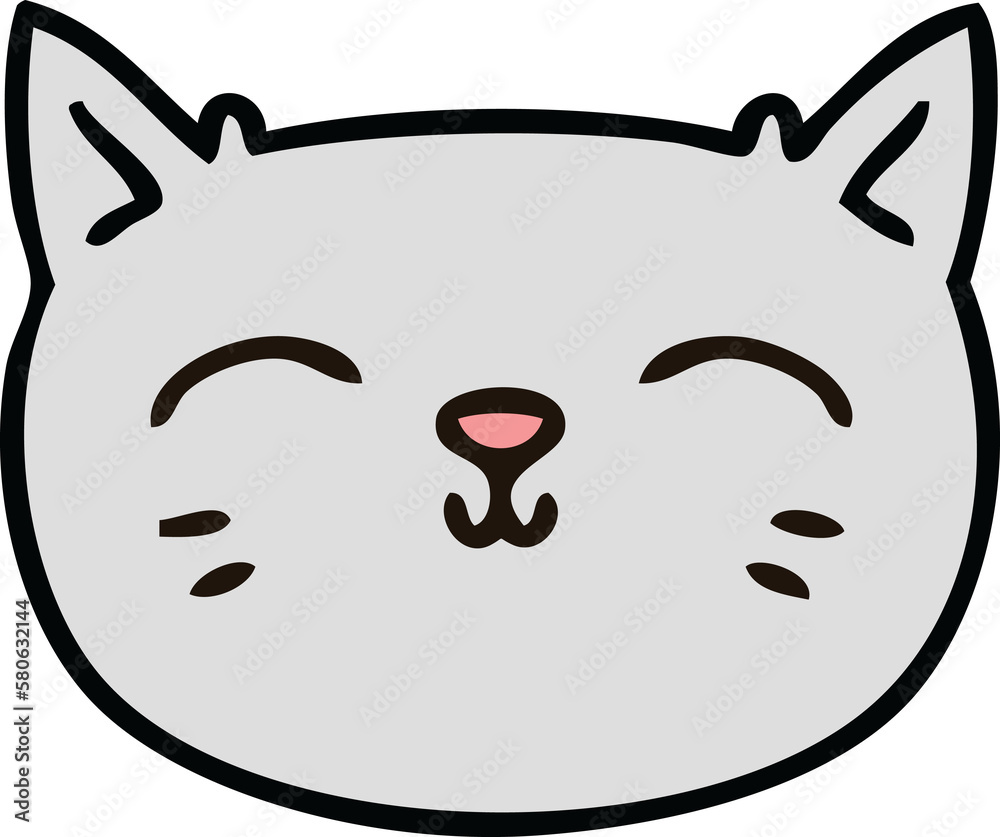 quirky hand drawn cartoon cat face quirky hand drawn cartoon cat face