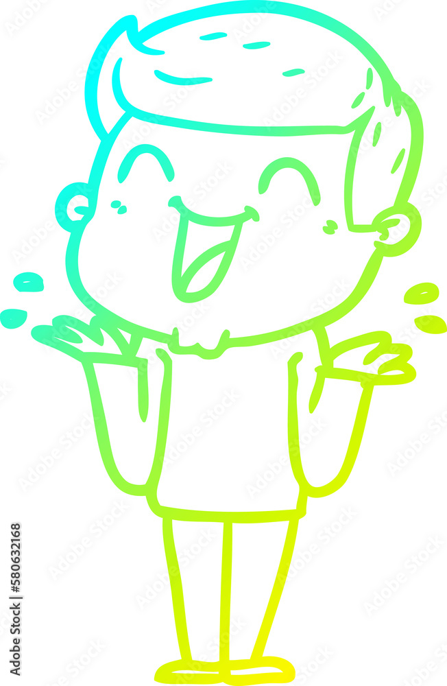 cold gradient line drawing cartoon man laughing cold gradient line drawing cartoon man laughing