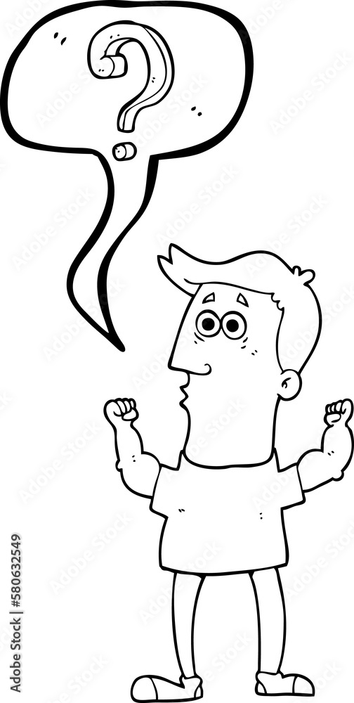speech bubble cartoon man with question speech bubble cartoon man with question