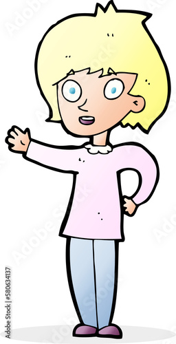 Wallpaper Mural cartoon happy woman Torontodigital.ca