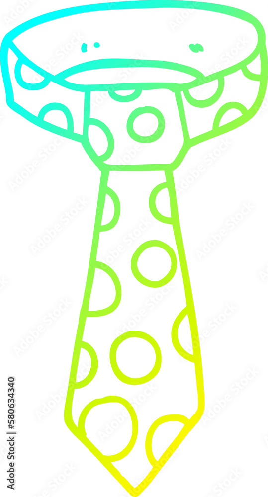 Obraz premium cold gradient line drawing cartoon loud tie