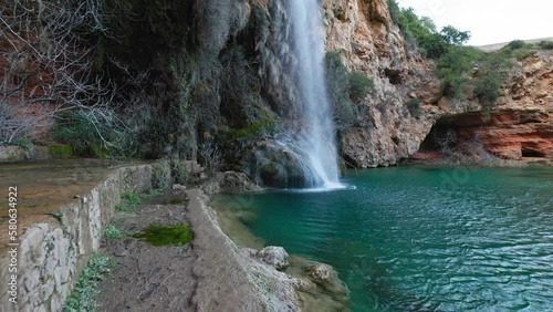 waterfall with lagoon-like lake, cueva turche photo