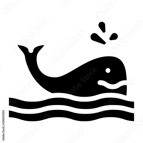 whale glyph icon