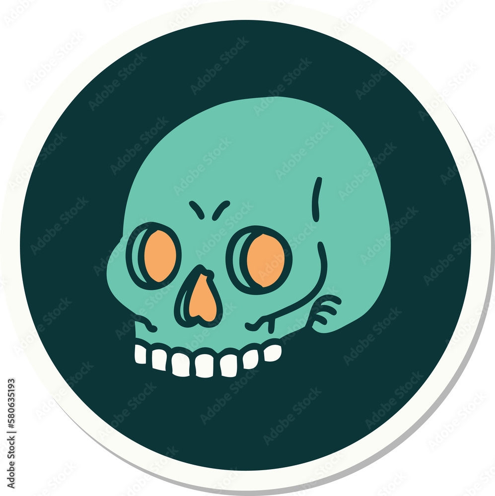 Fototapeta premium tattoo style sticker of a skull