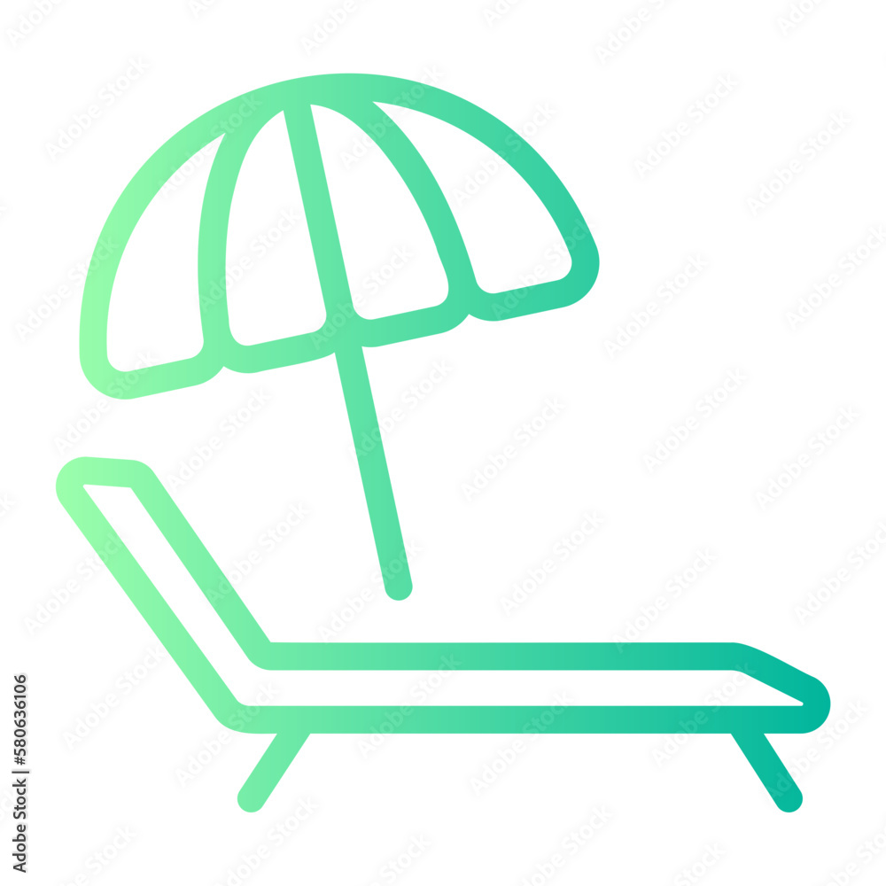beach umbrella gradient icon