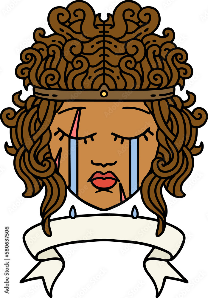 crying human barbarian with banner illustration crying human barbarian with banner illustration