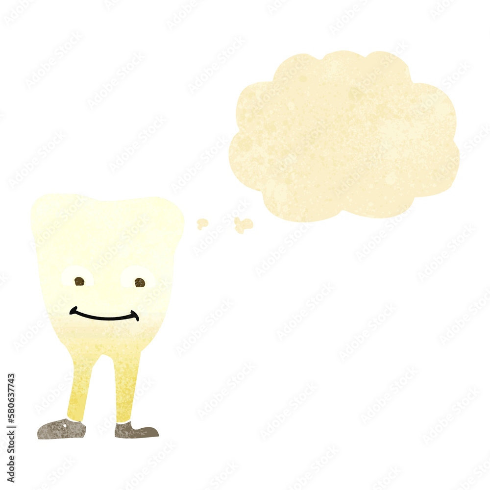 cartoon yellowing tooth with thought bubble cartoon yellowing tooth with thought bubble