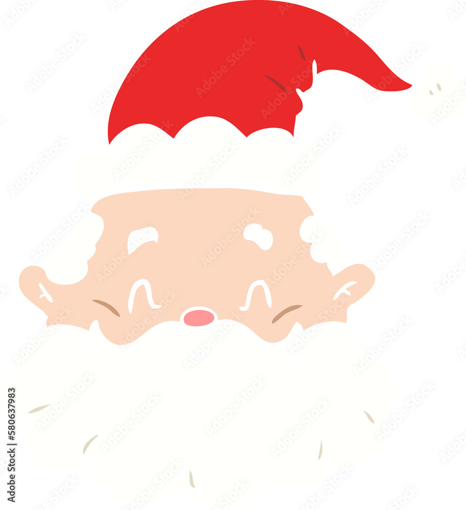 flat color style cartoon santa claus face flat color style cartoon santa claus face