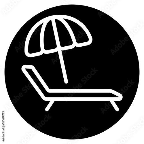 beach umbrella glyph icon