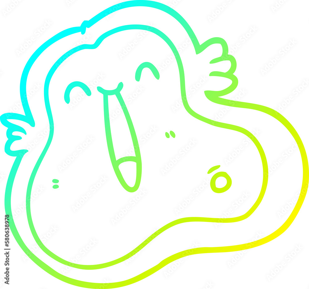 cold gradient line drawing cartoon germ cold gradient line drawing cartoon germ