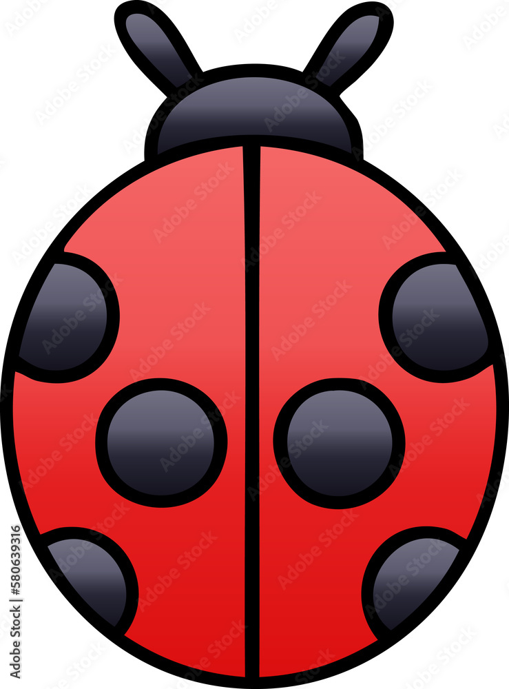 Obraz premium gradient shaded cartoon lady bug