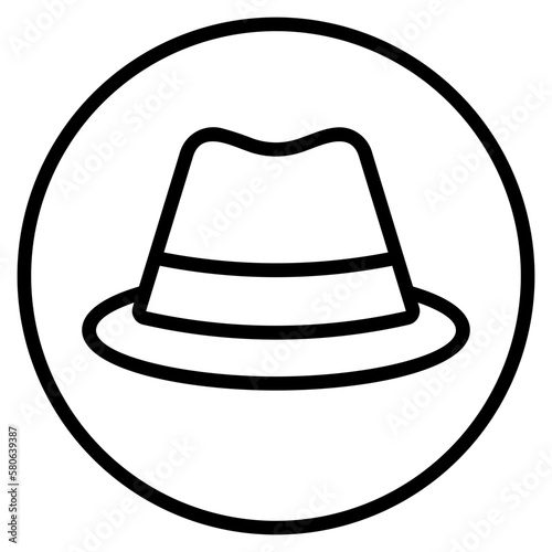 fedora hat line icon