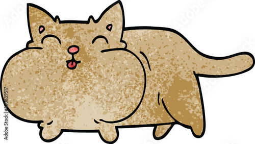 cartoon doodle happy cat