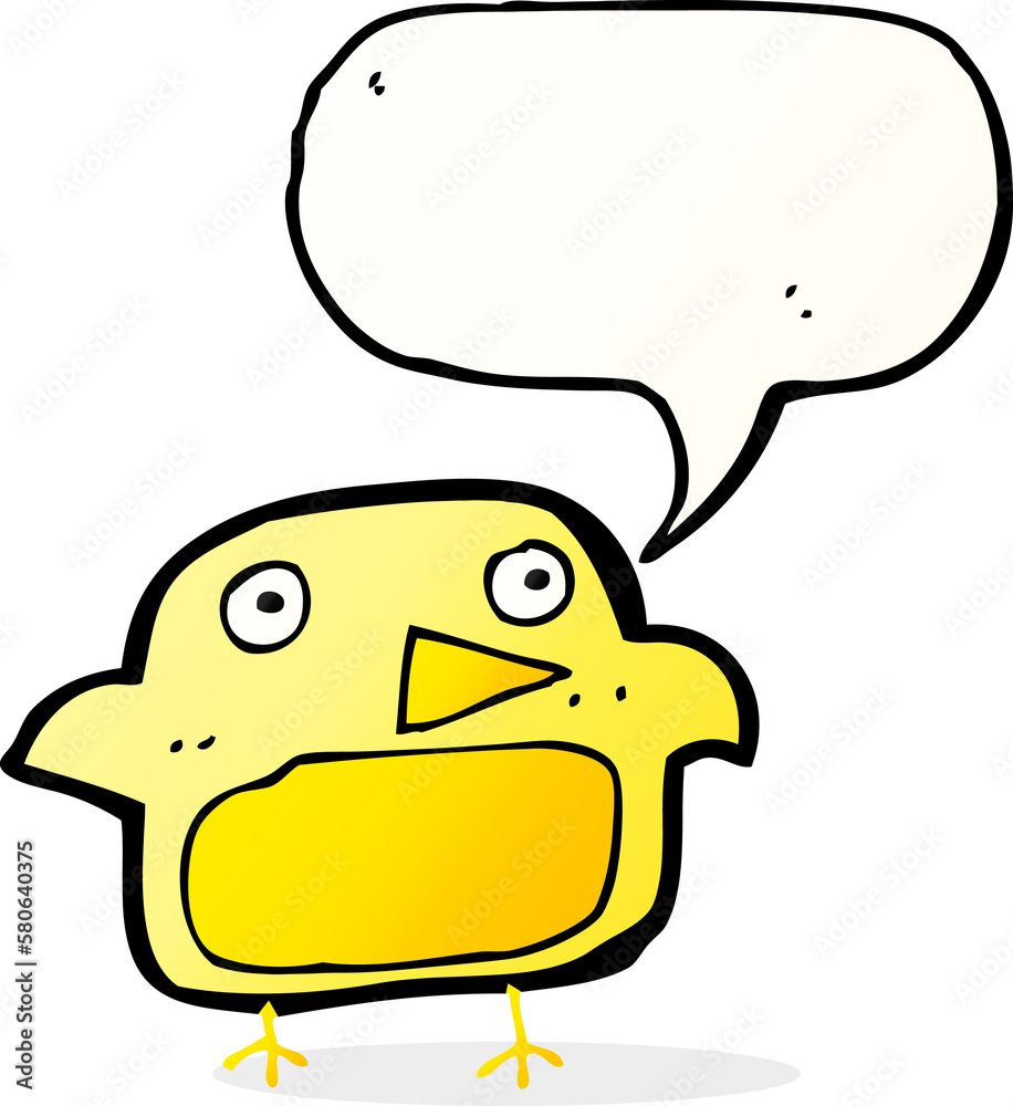cartoon bird with speech bubble cartoon bird with speech bubble