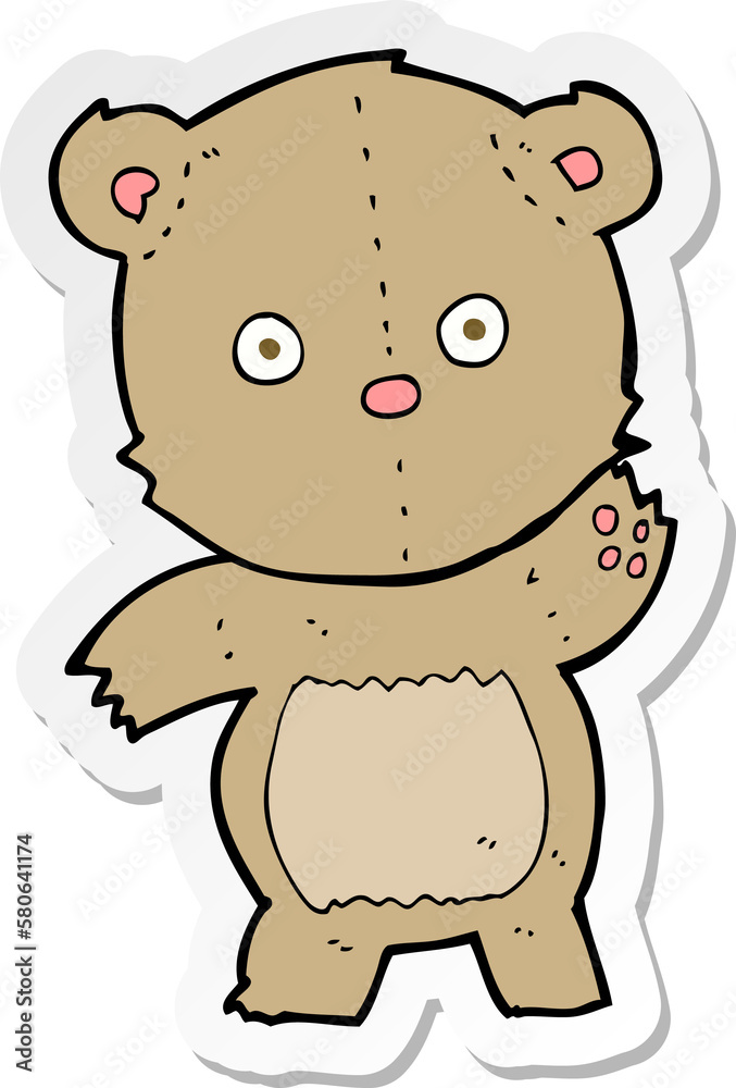 sticker of a cartoon teddy bear sticker of a cartoon teddy bear