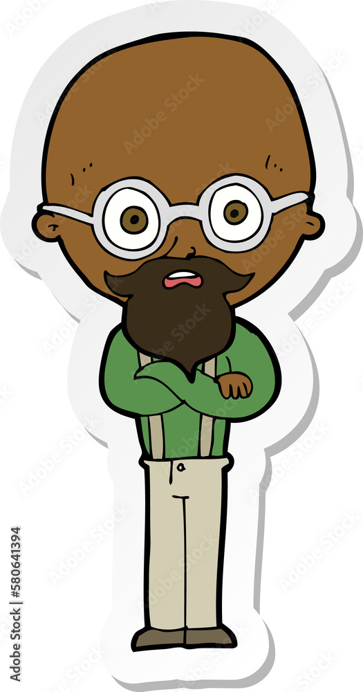 Obraz premium sticker of a cartoon annoyed old man
