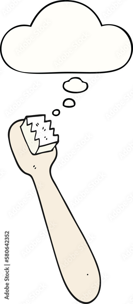 cartoon toothbrush and thought bubble cartoon toothbrush and thought bubble