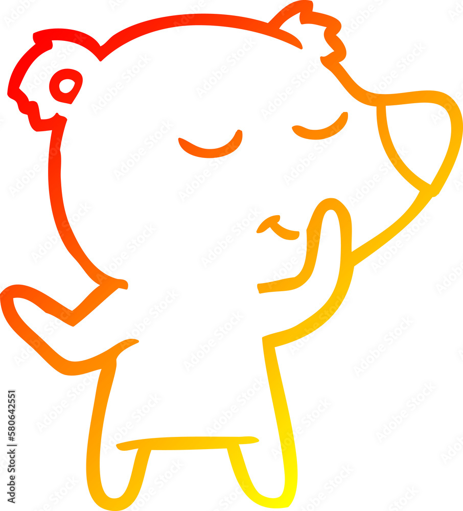 warm gradient line drawing happy cartoon bear warm gradient line drawing happy cartoon bear