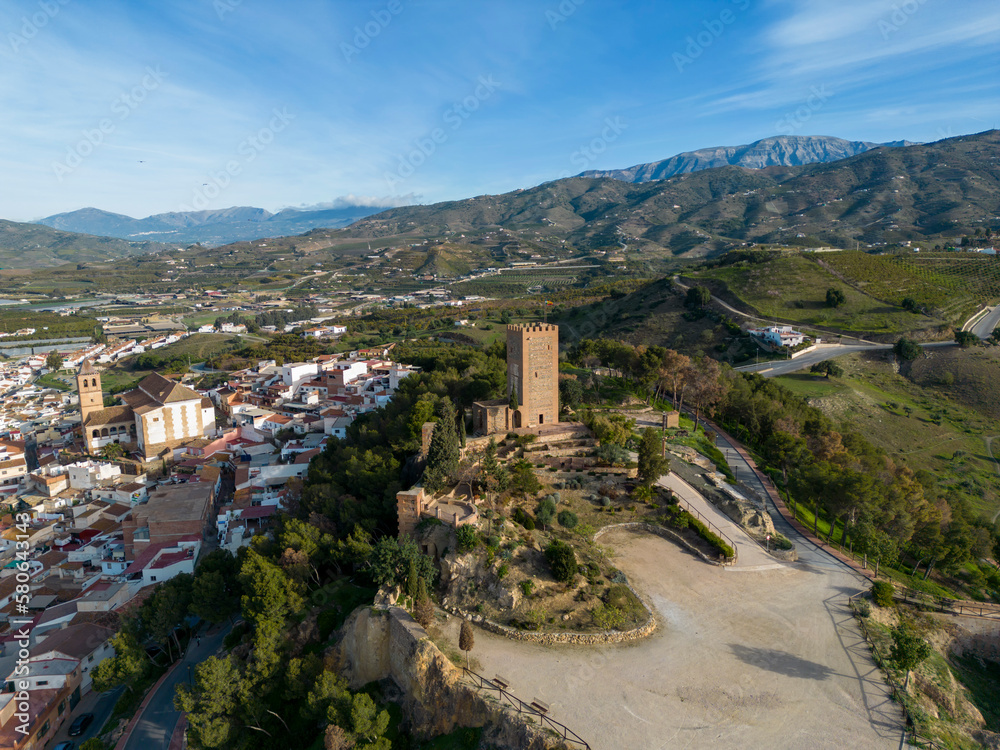 vista del antiguo castillo árabe del municipio de Vélez-Málaga, España