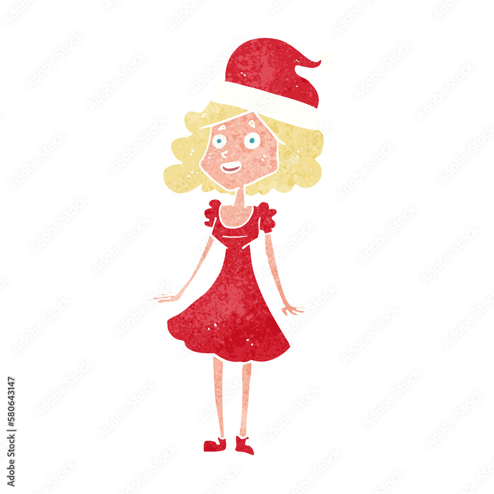 cartoon woman dressed for christmas cartoon woman dressed for christmas