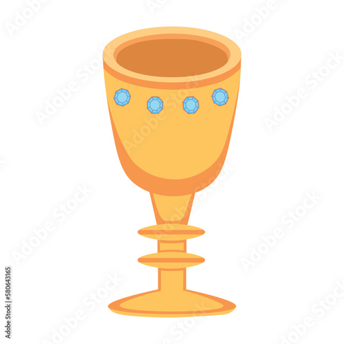 Golden goblet with blue gems