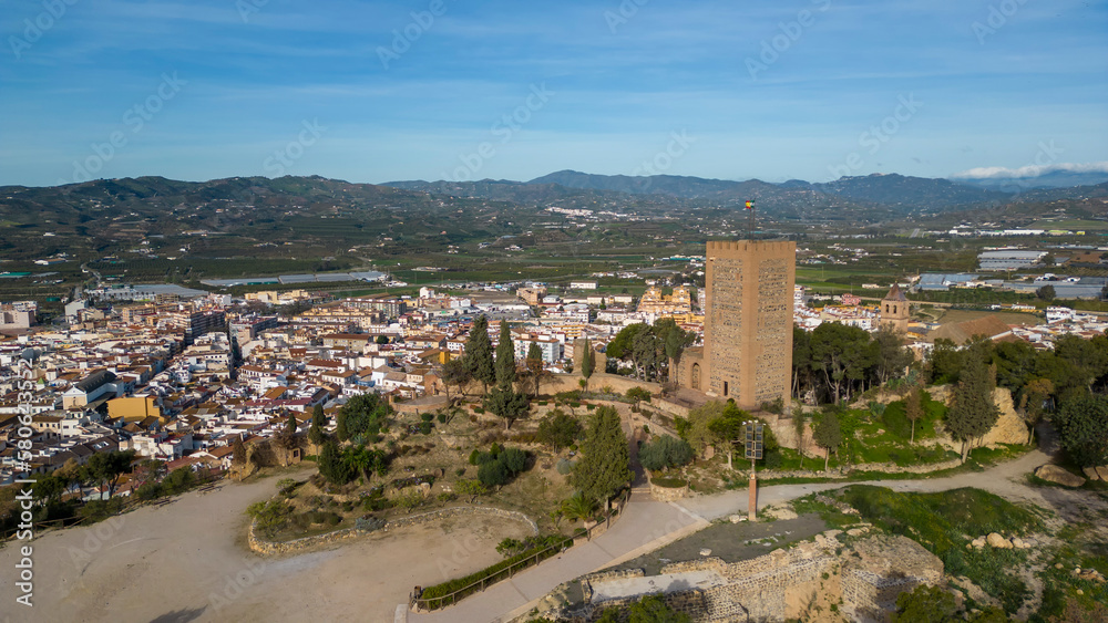 vista del antiguo castillo árabe del municipio de Vélez-Málaga, España