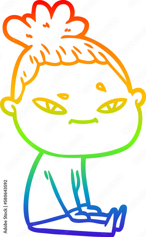 rainbow gradient line drawing cartoon woman rainbow gradient line drawing cartoon woman