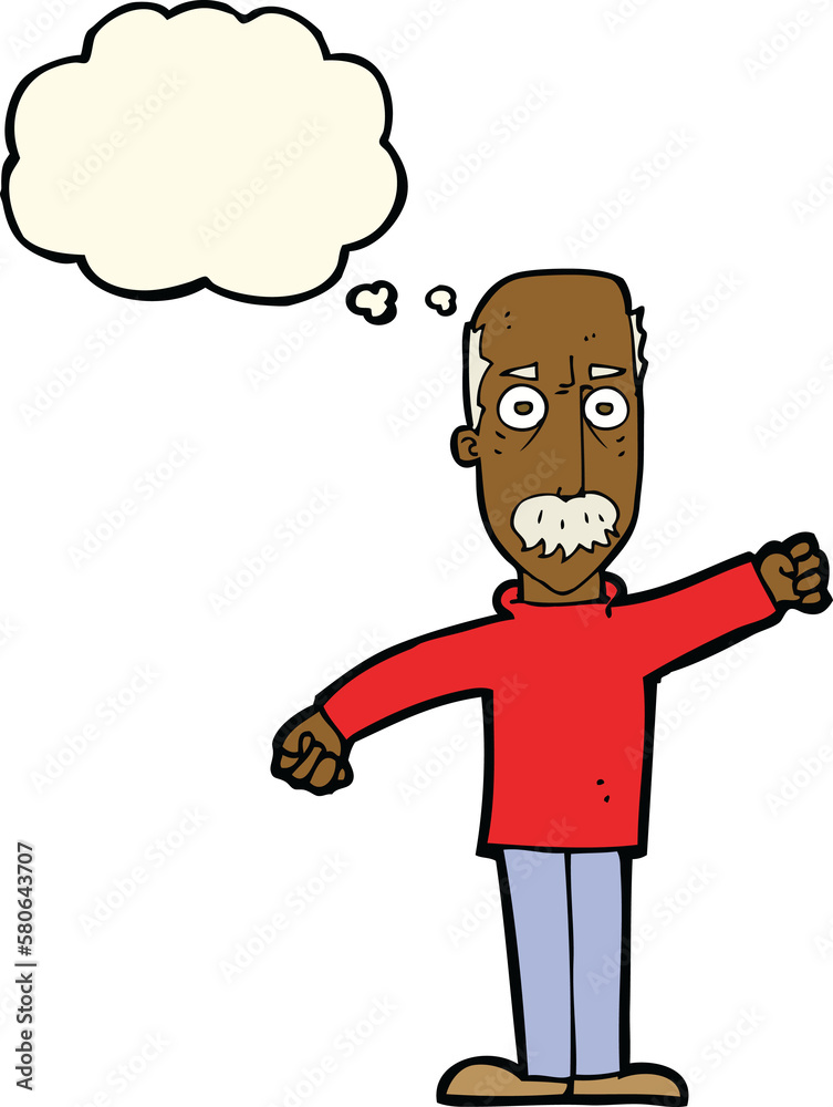 cartoon angry old man with thought bubble cartoon angry old man with thought bubble