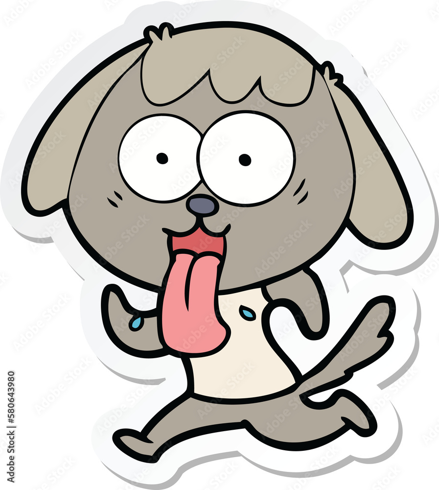 sticker of a cute cartoon dog sticker of a cute cartoon dog