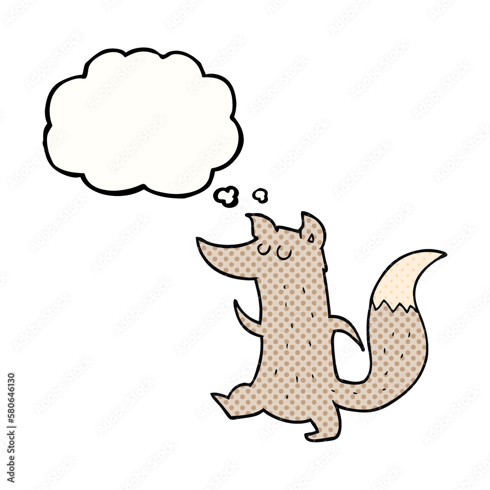 thought bubble cartoon cute wolf