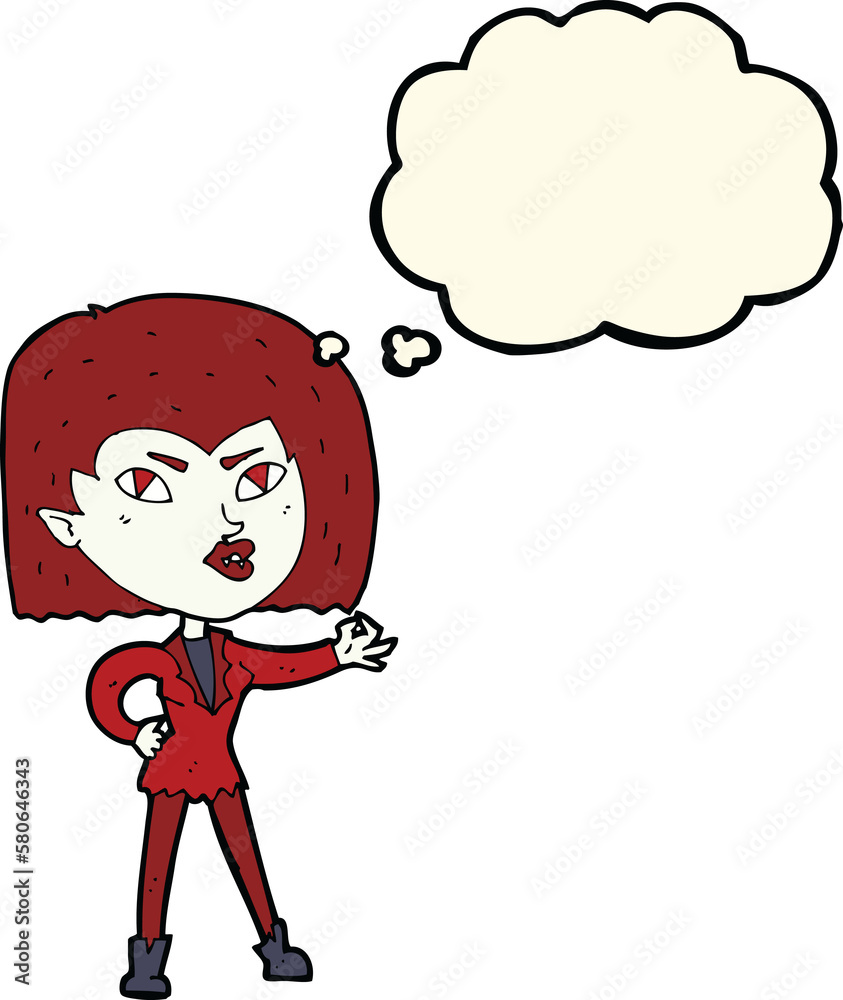 cartoon vampire girl with thought bubble cartoon vampire girl with thought bubble